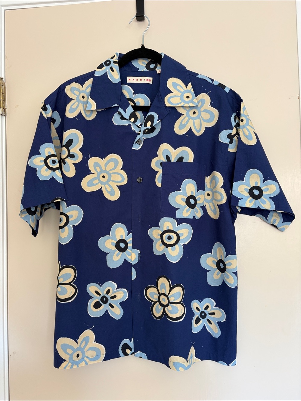 Marni x Uniqlo Oversized Short Sleeve Button-Down, Floral Pattern, Small